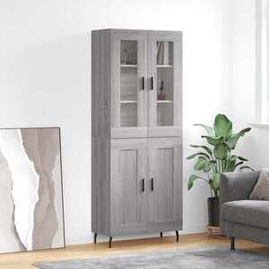 Imagine vidaXL Dulap înalt, gri sonoma, 69, 5x34x180 cm, lemn compozit
