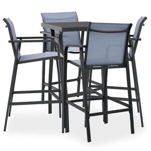 Imagine vidaXL Set mobilier de bar pentru grădină, 5 piese, negru și gri