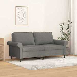 Imagine vidaXL Canapea cu 2 locuri, gri închis, 140 cm, material textil