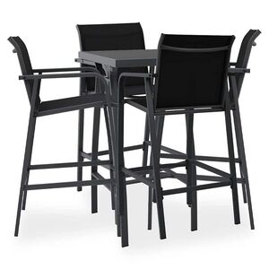 Imagine vidaXL Set mobilier de bar pentru grădină, 5 piese, negru