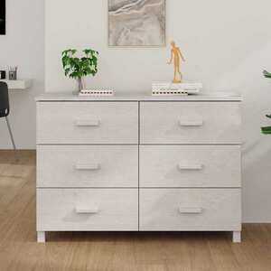 Imagine vidaXL Servantă „HAMAR”, alb, 113x40x80 cm, lemn masiv de pin
