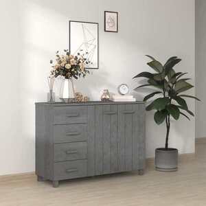 Imagine vidaXL Servantă „HAMAR”, gri închis, 113x40x80 cm, lemn masiv pin