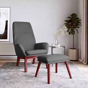 Imagine vidaXL Scaun de relaxare cu taburet, gri deschis, textil