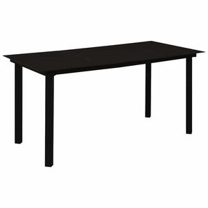 Imagine vidaXL Masă de grădină, negru, 150 x 80 x 74 cm, oțel și sticlă