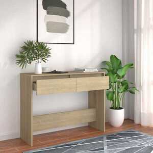 Imagine vidaXL Masă consolă, stejar sonoma, 100x35x76, 5 cm, PAL