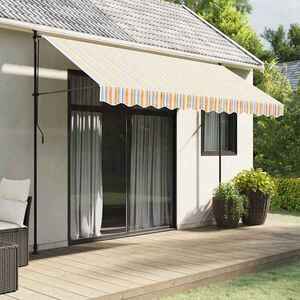 Imagine vidaXL Pânză de rezervă fald copertină, dungi multicolore, 350 cm