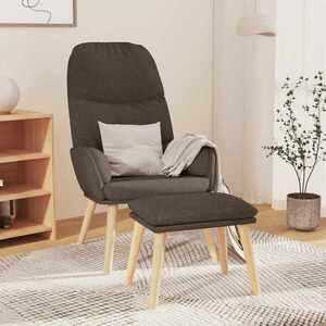 Imagine vidaXL Scaun de relaxare cu taburet, gri taupe, textil
