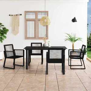 Imagine vidaXL Set mobilier de exterior, 5 piese, negru, ratan PVC