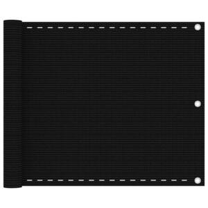Imagine vidaXL Paravan de balcon, negru, 75x600 cm, HDPE
