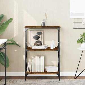 Imagine vidaXL Bibliotecă 3 niveluri stejar afumat 59x35x90, 5cm lemn prelucrat