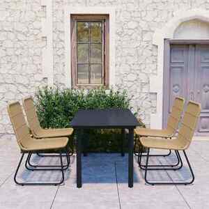 Imagine vidaXL Set mobilier de exterior, 5 piese, poliratan și sticlă