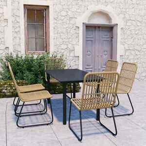 Imagine vidaXL Set mobilier de exterior, 7 piese, poliratan și sticlă