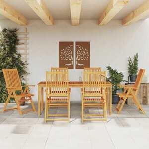 Imagine vidaXL Set mobilier de grădină, 7 piese, 180x90x75 cm, lemn masiv de acacia