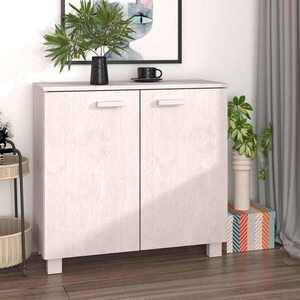 Imagine vidaXL Dulap „HAMAR”, alb, 85x35x80 cm, lemn masiv de pin