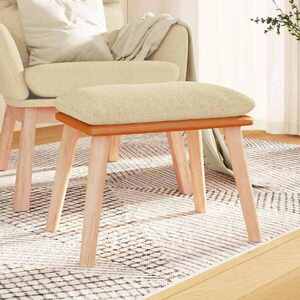 Imagine vidaXL Taburet, crem, 45x29, 5x35 cm, textil & piele ecologică