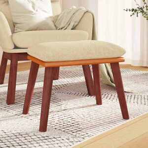 Imagine vidaXL Taburet, crem, 45x29, 5x35 cm, textil & piele ecologică