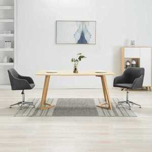 Imagine vidaXL Scaune de bucătărie pivotante, 2 buc., gri închis, textil