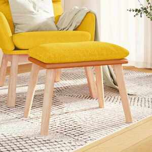 Imagine vidaXL Taburet, galben muștar, 45x29, 5x35 cm, textil și piele eco