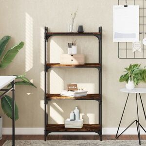 Imagine vidaXL Bibliotecă 4 niveluri stejar afumat 60x30x120 cm lemn prelucrat