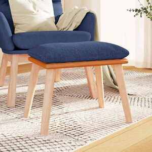 Imagine vidaXL Taburet, albastru, 45x29, 5x35 cm, material textil și piele eco