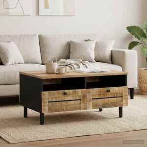 Imagine vidaXL Masă de cafea Maro și negru 80 x 54 x 40 cm Lemn de mango solid