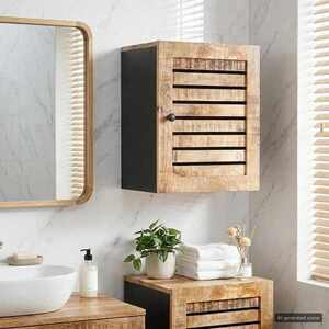 Imagine vidaXL Dulap suspendat cu depozitare Maro și negru 38 x 33, 5 x 48 cm