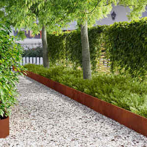 Imagine vidaXL Margine pentru gazon 20 buc. 103 x 25 cm Oțel Ruginit