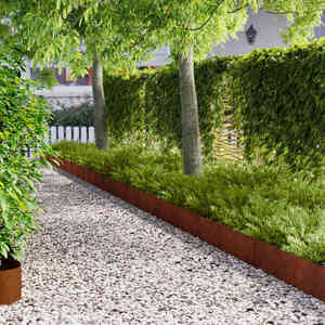 Imagine vidaXL Margine pentru gazon 20 buc. 102 x 15 x 4 cm Oțel Ruginit