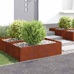 Imagine vidaXL Margine pentru gazon 4 buc. 100 x 60 x 35 cm Oțel Ruginit