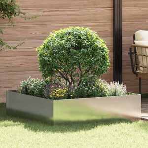 Imagine vidaXL Margine pentru gazon 100 x 100 x 35 cm Oțel Argintiu