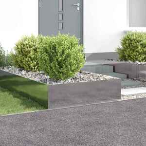 Imagine vidaXL Margine pentru gazon 4 buc. 100 x 100 x 35 cm Oțel Argintiu