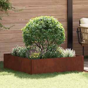 Imagine vidaXL Margine pentru gazon 100 x 100 x 35 cm Oțel Ruginit