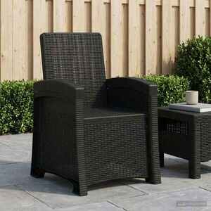 Imagine vidaXL Scaun de grădină reclinabil aspect rattan Antracit PP