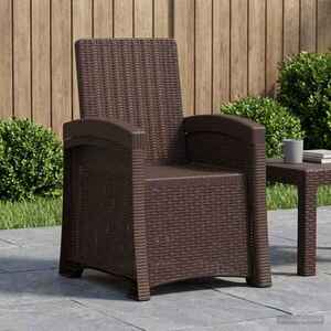 Imagine vidaXL Scaun de grădină reclinabil aspect rattan Maro PP