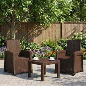 Imagine vidaXL Scaun de grădină reclinabil aspect rattan 2 buc. Maro PP