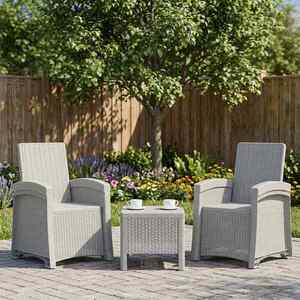 Imagine vidaXL Scaun de grădină reclinabil aspect rattan 2 buc. Alb PP