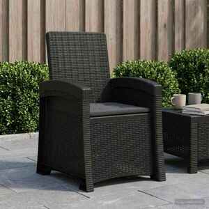 Imagine vidaXL Scaun de grădină reclinabil aspect rattan Antracit PP