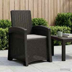 Imagine vidaXL Scaun de grădină reclinabil aspect rattan Antracit, Gri deschis
