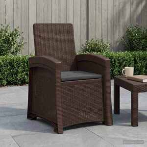 Imagine vidaXL Scaun de grădină reclinabil aspect rattan Maro și Antracit PP