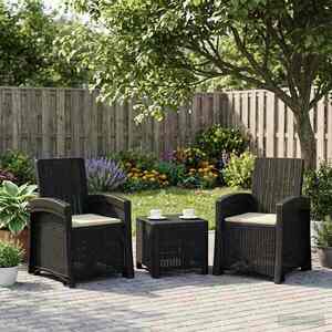 Imagine vidaXL Scaun de grădină reclinabil aspect rattan 2 buc. PP