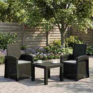 Imagine vidaXL Scaun de grădină reclinabil aspect rattan 2 buc. PP