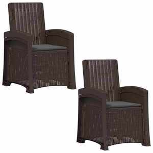 Imagine vidaXL Scaun de grădină reclinabil aspect rattan 2 buc. PP