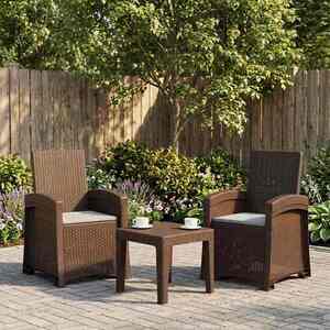 Imagine vidaXL Scaun de grădină reclinabil aspect rattan 2 buc. PP