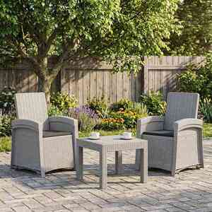 Imagine vidaXL Scaun de grădină reclinabil aspect rattan 2 buc. PP