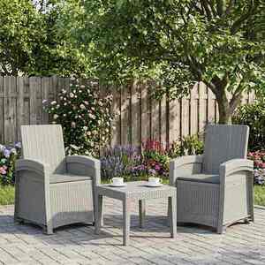 Imagine vidaXL Scaun de grădină reclinabil aspect rattan 2 buc. PP