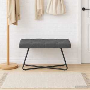 Imagine vidaXL Bancă cu butoane capitonate Gri închis 80 x 40 x 46 cm Țesătură