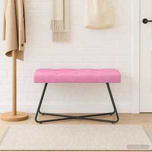 Imagine vidaXL Bancă cu butoane capitonate Roz 80 x 40 x 46 cm Țesătură