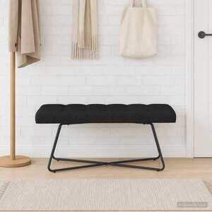 Imagine vidaXL Bancă cu butoane capitonate Negru 110 x 40 x 46 cm Țesătură