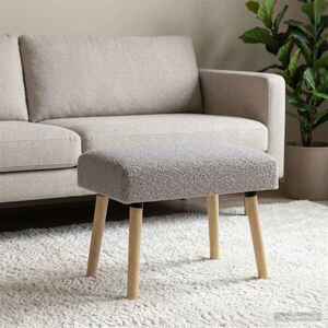 Imagine vidaXL bancă Simplu Gri deschis 60 x 40 x 45 cm Bouclé