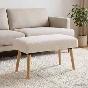 Imagine vidaXL bancă Simplu Crem 80 x 40 x 46 cm Bouclé